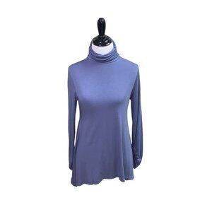 Soft Surroundings Women's Size XS Turtle Neck Top Long Sleeve Asymmetrical Hem